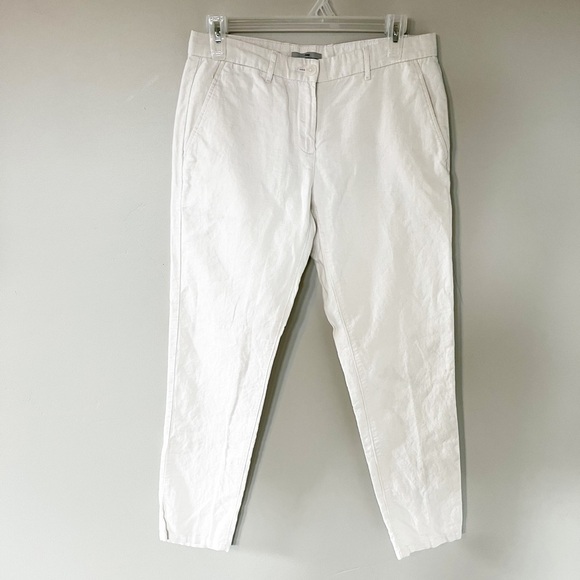 Gap linen flax cotton broken in straight optic white pants - Picture 1 of 9